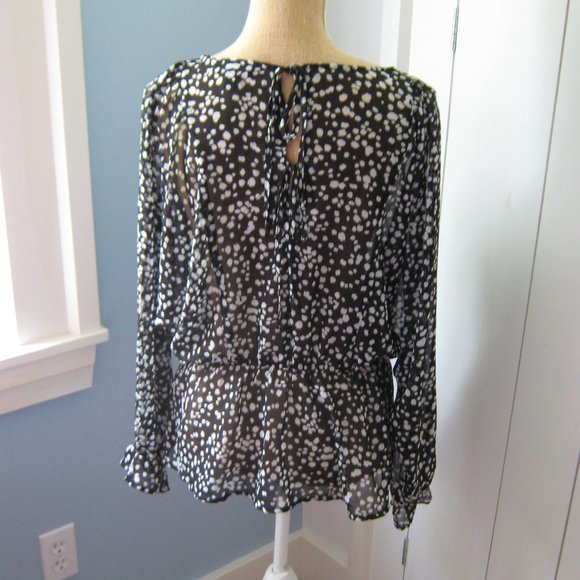Banana Republic Black Semi-sheer Blouse - Picture 2 of 6